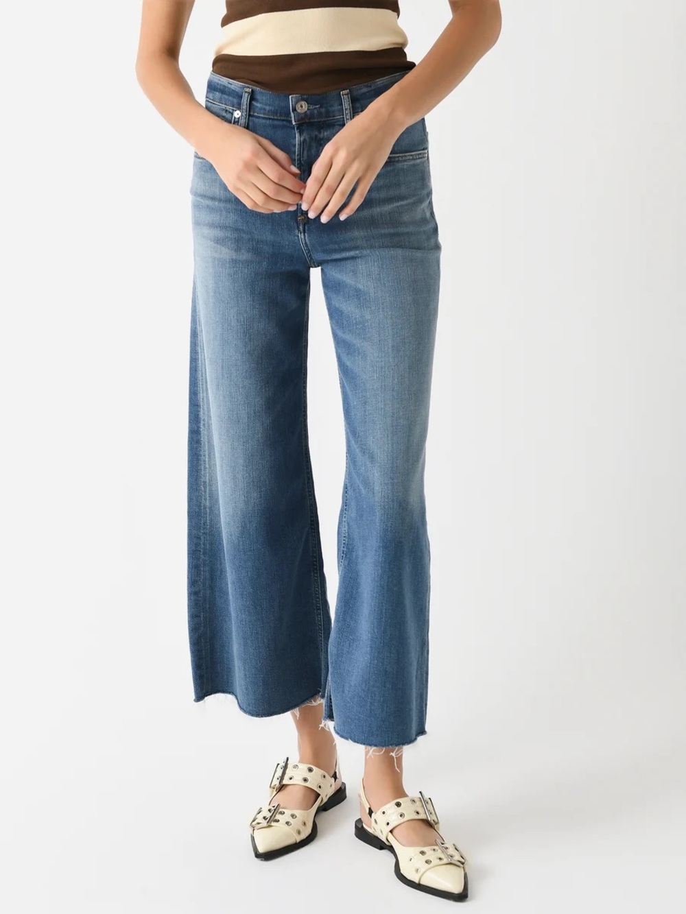 CITIZENS OF HUMANITY Lyra Crop Wide Leg Jean in Vintage Indigo Wash Size 32